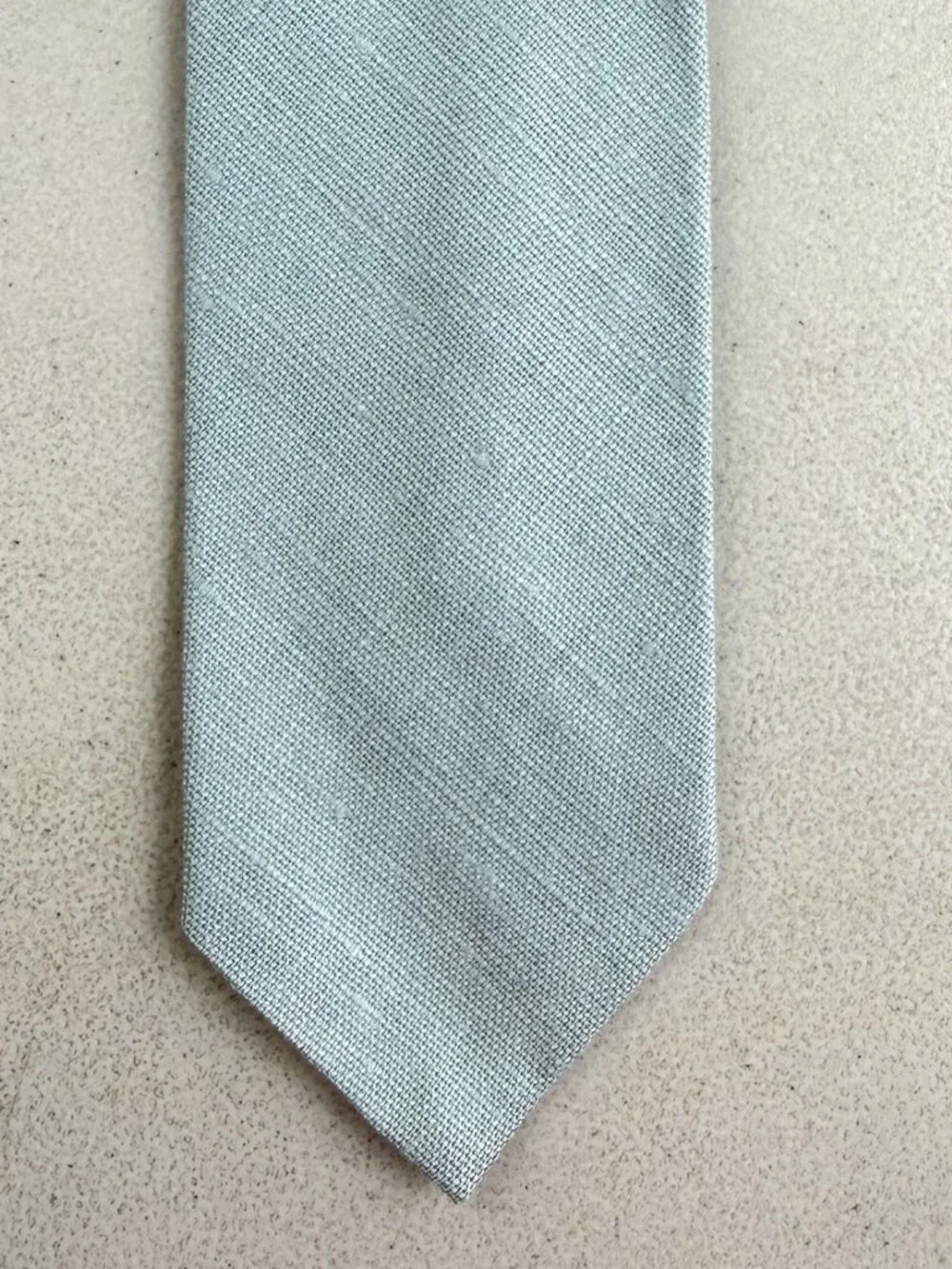 Vintage Mint Green Irish Linen Mens Tie 1960s Woven Necktie Made in USA